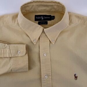 Ralph Lauren Blake Mens XL Yellow Cotton Oxford Long Sleeve Button Down Shirt